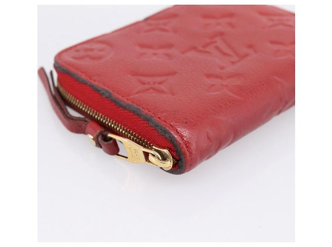 LOUIS VUITTON Monogram Empreinte Zippy Coin Purse Wallet Red M63696 Auth BA15266 Rosso - vista 14
