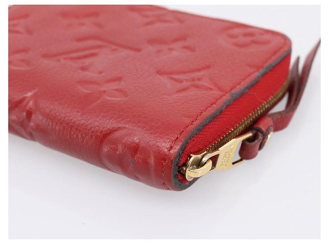LOUIS VUITTON Monogram Empreinte Zippy Coin Purse Wallet Red M63696 Auth BA15266 Rosso - vista 15