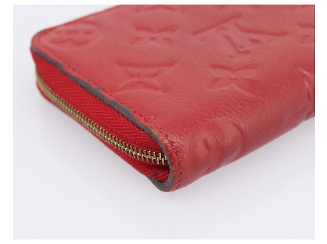 LOUIS VUITTON Monogram Empreinte Zippy Coin Purse Wallet Red M63696 Auth BA15266 Rosso - vista 16