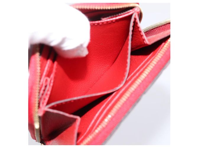LOUIS VUITTON Monogram Empreinte Zippy Coin Purse Wallet Red M63696 Auth BA15266 Rosso - vista 17