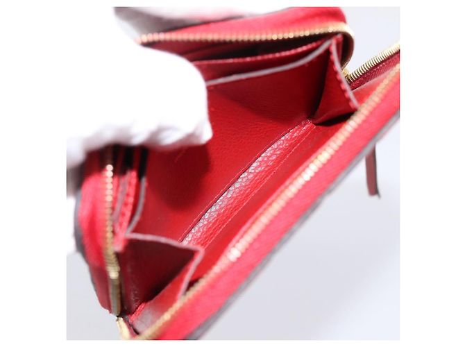 LOUIS VUITTON Monogram Empreinte Zippy Coin Purse Wallet Red M63696 Auth BA15266 Rosso - vista 18