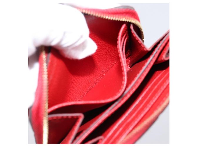 LOUIS VUITTON Monogram Empreinte Zippy Coin Purse Wallet Red M63696 Auth BA15266 Rosso - vista 19