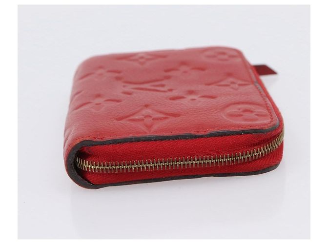 LOUIS VUITTON Monogram Empreinte Zippy Coin Purse Wallet Red M63696 Auth BA15266 Rosso - vista 4