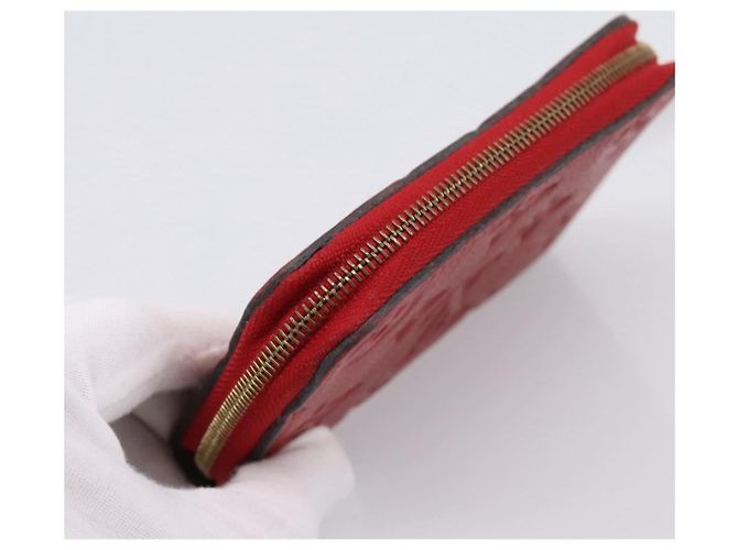 LOUIS VUITTON Monogram Empreinte Zippy Coin Purse Wallet Red M63696 Auth BA15266 Rosso - vista 5