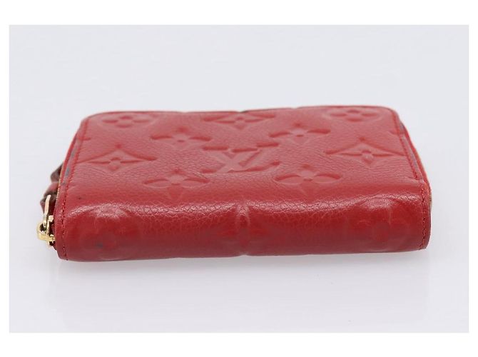 LOUIS VUITTON Monogram Empreinte Zippy Coin Purse Wallet Red M63696 Auth BA15266 Rosso - vista 6