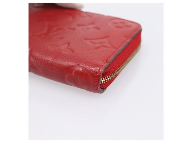 LOUIS VUITTON Monogram Empreinte Zippy Coin Purse Wallet Red M63696 Auth BA15266 Rosso - vista 7
