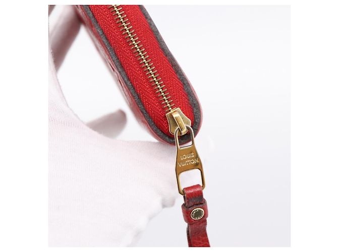 LOUIS VUITTON Monogram Empreinte Zippy Coin Purse Wallet Red M63696 Auth BA15266 Rosso - vista 8