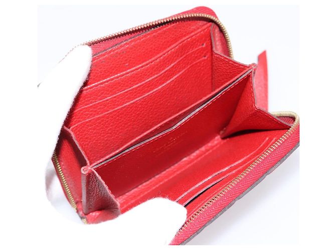 LOUIS VUITTON Monogram Empreinte Zippy Coin Purse Wallet Red M63696 Auth BA15266 Rosso - vista 9