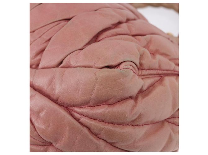 Borsa Miu Miu Matelassé Vitellolux in pelle 2way Rosa Tono Oro Auth 198354 - vista 17