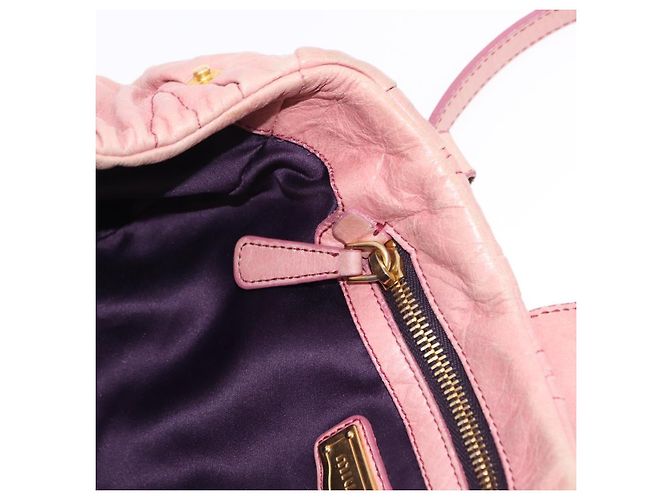 Borsa Miu Miu Matelassé Vitellolux in pelle 2way Rosa Tono Oro Auth 198354 - vista 24