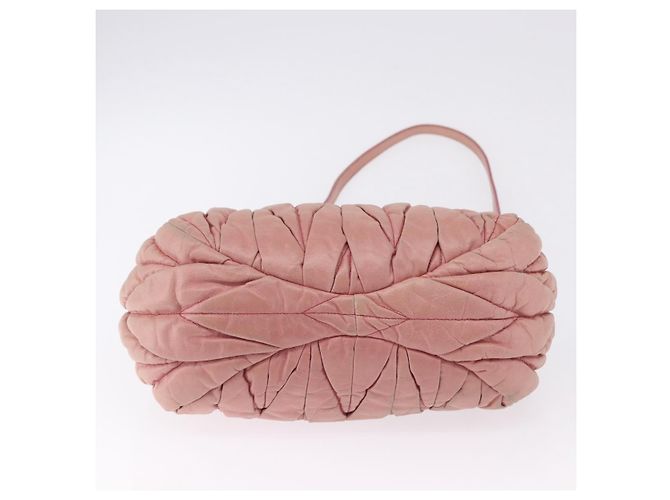 Borsa Miu Miu Matelassé Vitellolux in pelle 2way Rosa Tono Oro Auth 198354 - vista 5