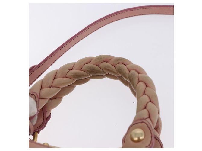 Borsa Miu Miu Matelassé Vitellolux in pelle 2way Rosa Tono Oro Auth 198354 - vista 8
