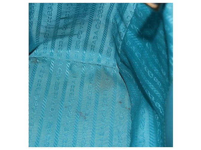 Borsa a mano PRADA Galleria in pelle Saffiano Turquoise Blue Gold Auth 198284V D'oro Turchese - vista 10