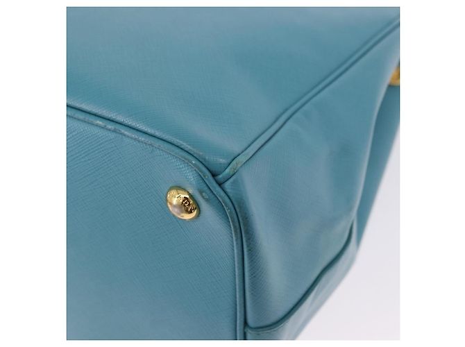 Borsa a mano PRADA Galleria in pelle Saffiano Turquoise Blue Gold Auth 198284V D'oro Turchese - vista 17