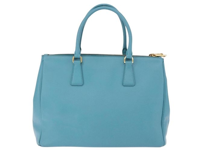 Borsa a mano PRADA Galleria in pelle Saffiano Turquoise Blue Gold Auth 198284V D'oro Turchese - vista 2