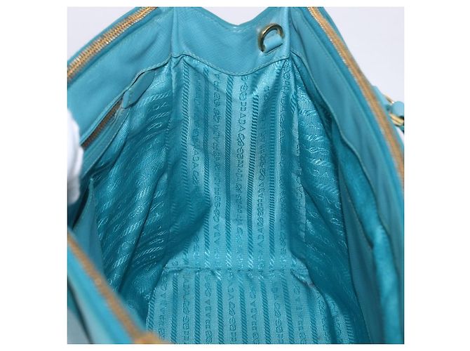 Borsa a mano PRADA Galleria in pelle Saffiano Turquoise Blue Gold Auth 198284V D'oro Turchese - vista 21