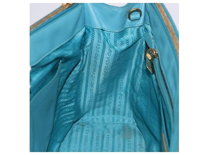 Borsa a mano PRADA Galleria in pelle Saffiano Turquoise Blue Gold Auth 198284V D'oro Turchese - vista 22
