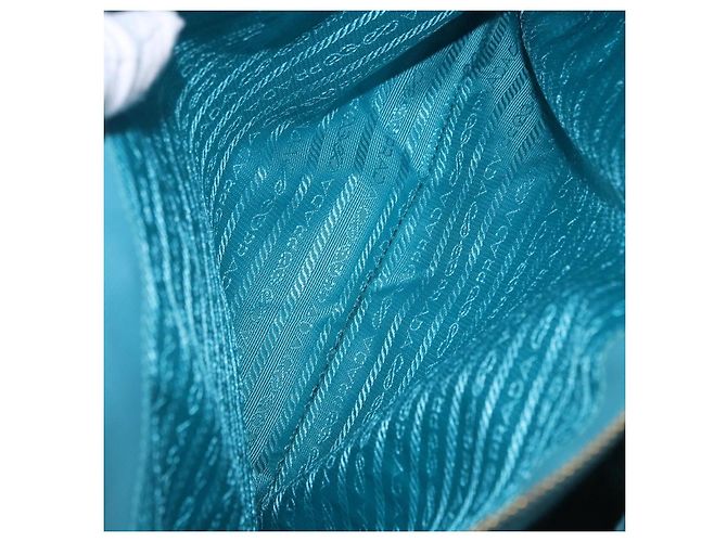 Borsa a mano PRADA Galleria in pelle Saffiano Turquoise Blue Gold Auth 198284V D'oro Turchese - vista 25