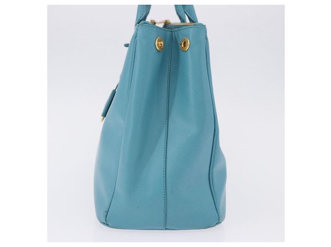 Borsa a mano PRADA Galleria in pelle Saffiano Turquoise Blue Gold Auth 198284V D'oro Turchese - vista 3