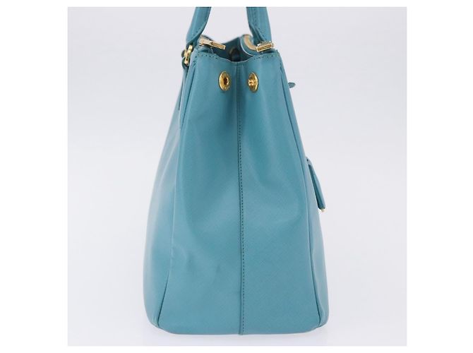 Borsa a mano PRADA Galleria in pelle Saffiano Turquoise Blue Gold Auth 198284V D'oro Turchese - vista 4
