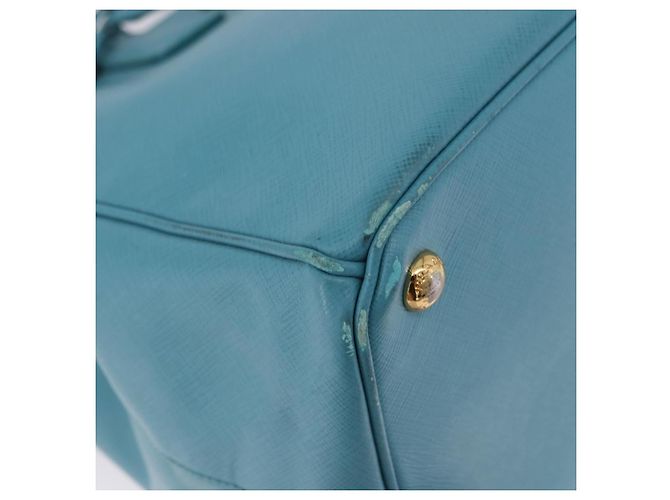 Borsa a mano PRADA Galleria in pelle Saffiano Turquoise Blue Gold Auth 198284V D'oro Turchese - vista 8