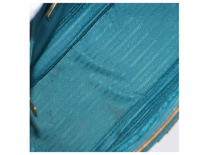 Borsa a mano PRADA Galleria in pelle Saffiano Turquoise Blue Gold Auth 198284V D'oro Turchese - vista 9