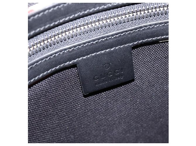 Sac Courier GUCCI GG Supreme Sherry Line PVC Noir Argent 474137 Auth 198699M Argenté - vue 17
