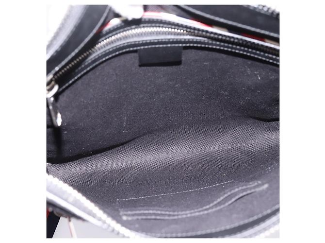 Sac Courier GUCCI GG Supreme Sherry Line PVC Noir Argent 474137 Auth 198699M Argenté - vue 18