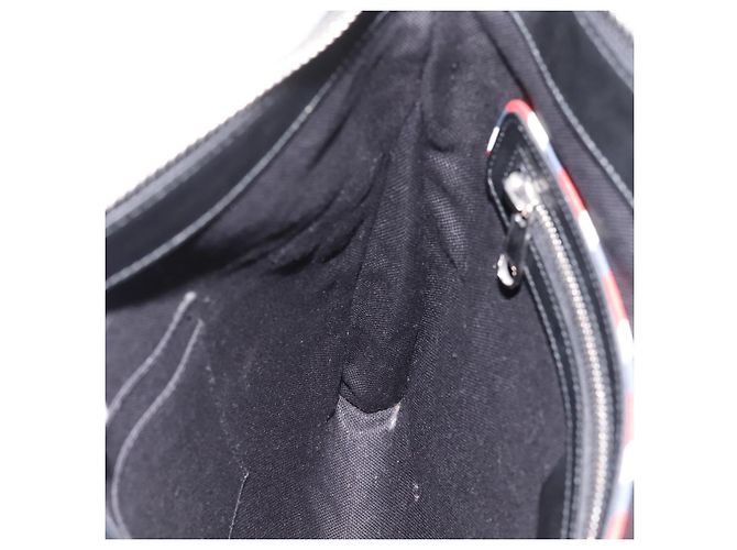 Sac Courier GUCCI GG Supreme Sherry Line PVC Noir Argent 474137 Auth 198699M Argenté - vue 20
