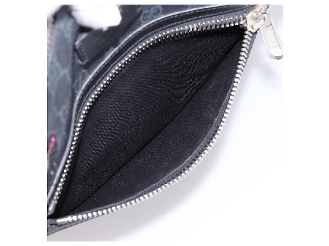 Sac Courier GUCCI GG Supreme Sherry Line PVC Noir Argent 474137 Auth 198699M Argenté - vue 23