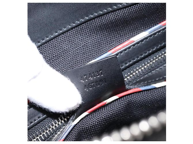 Sac Courier GUCCI GG Supreme Sherry Line PVC Noir Argent 474137 Auth 198699M Argenté - vue 24