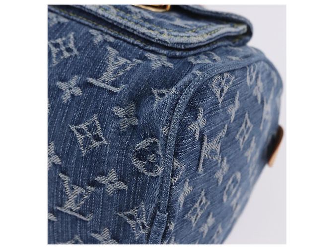 Borsa a mano LOUIS VUITTON Monogram Denim Neo Speedy Blue M95019 LV Auth am12404SM - vista 14