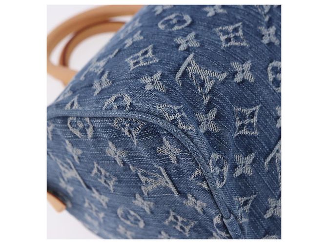 Borsa a mano LOUIS VUITTON Monogram Denim Neo Speedy Blue M95019 LV Auth am12404SM - vista 15