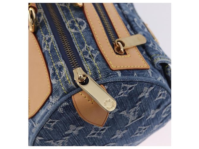 Borsa a mano LOUIS VUITTON Monogram Denim Neo Speedy Blue M95019 LV Auth am12404SM - vista 17