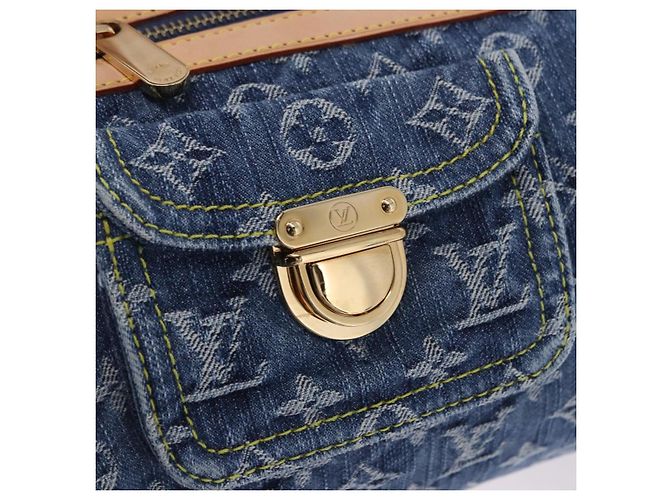 Borsa a mano LOUIS VUITTON Monogram Denim Neo Speedy Blue M95019 LV Auth am12404SM - vista 18