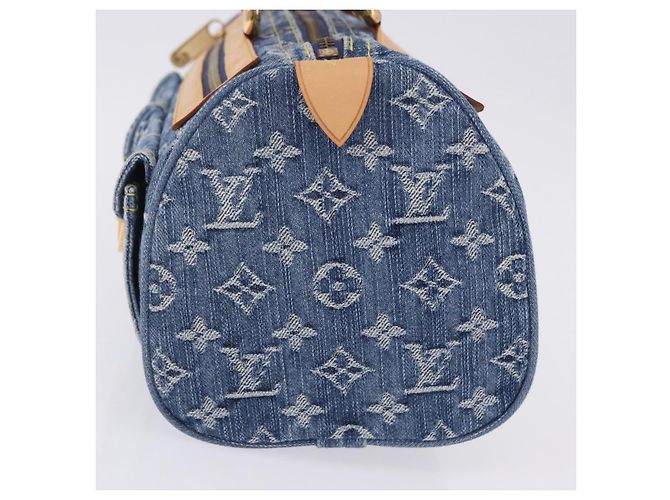 Borsa a mano LOUIS VUITTON Monogram Denim Neo Speedy Blue M95019 LV Auth am12404SM - vista 3