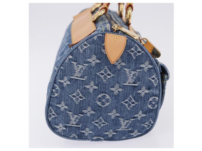 Borsa a mano LOUIS VUITTON Monogram Denim Neo Speedy Blue M95019 LV Auth am12404SM - vista 4