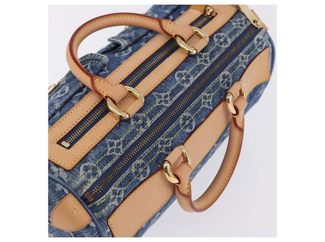 Borsa a mano LOUIS VUITTON Monogram Denim Neo Speedy Blue M95019 LV Auth am12404SM - vista 6