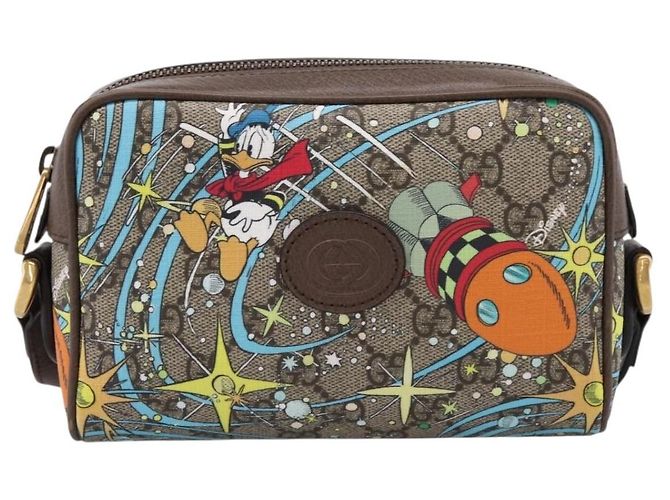 GUCCI GG Supreme Disney Donald Shoulder Bag PVC Beige 648124 Auth BA14784SAM - view 2