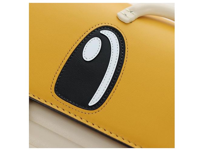 FENDI Dragonite FENDIxFRGMTxPOKMON Mamma Baguette Leather Yellow Auth 167542SM Argento Giallo - vista 20