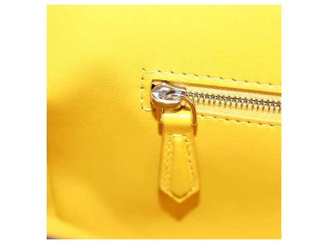 FENDI Dragonite FENDIxFRGMTxPOKMON Mamma Baguette Leather Yellow Auth 167542SM Argento Giallo - vista 30