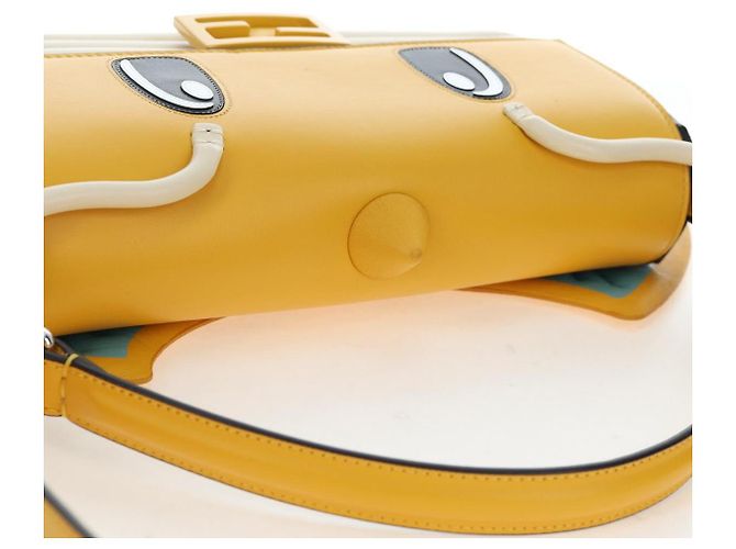FENDI Dragonite FENDIxFRGMTxPOKMON Mamma Baguette Leather Yellow Auth 167542SM Argento Giallo - vista 6
