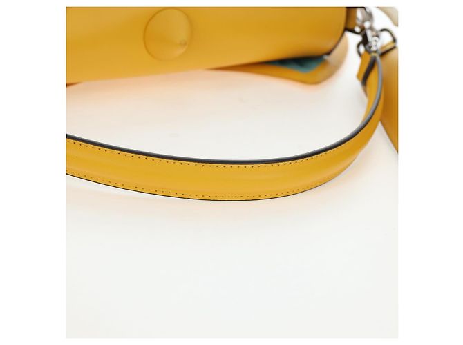 FENDI Dragonite FENDIxFRGMTxPOKMON Mamma Baguette Leather Yellow Auth 167542SM Argento Giallo - vista 7