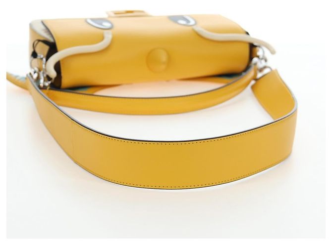 FENDI Dragonite FENDIxFRGMTxPOKMON Mamma Baguette Leather Yellow Auth 167542SM Argento Giallo - vista 9