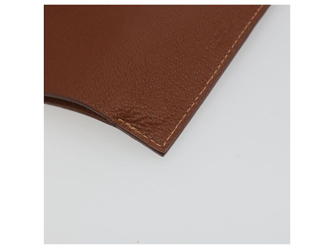 Hermès HERMES Porta Passaporto Tarmac Pelle Marrone Auth 196663V - vista 11