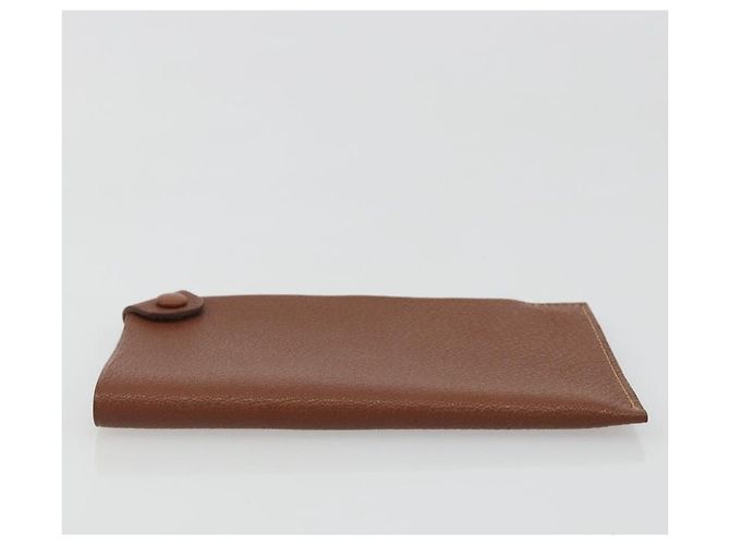 Hermès HERMES Porta Passaporto Tarmac Pelle Marrone Auth 196663V - vista 5