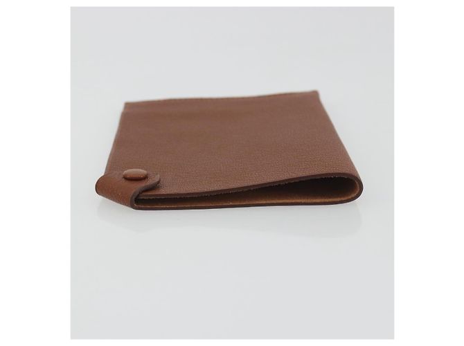 Hermès HERMES Porta Passaporto Tarmac Pelle Marrone Auth 196663V - vista 6