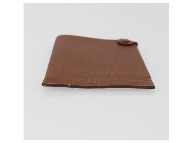 Hermès HERMES Porta Passaporto Tarmac Pelle Marrone Auth 196663V - vista 7
