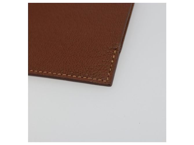 Hermès HERMES Porta Passaporto Tarmac Pelle Marrone Auth 196663V - vista 8