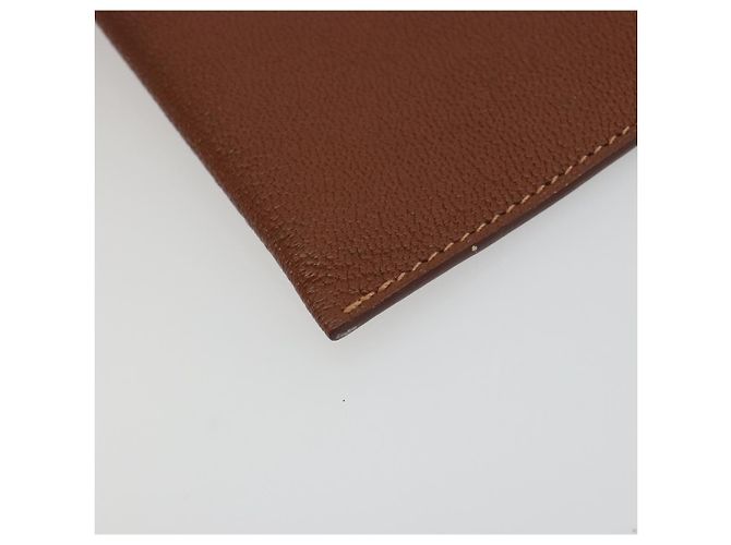 Hermès HERMES Porta Passaporto Tarmac Pelle Marrone Auth 196663V - vista 9